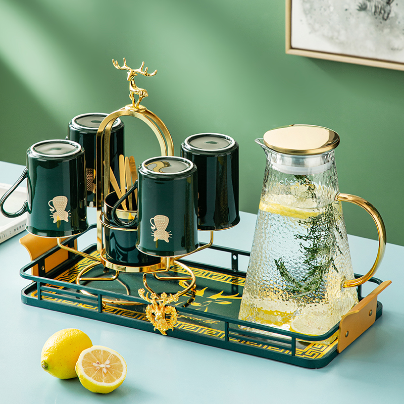 Nordic light luxury binaural tray living room home rectangular teacup water cup modern minimalist ins style tea plate