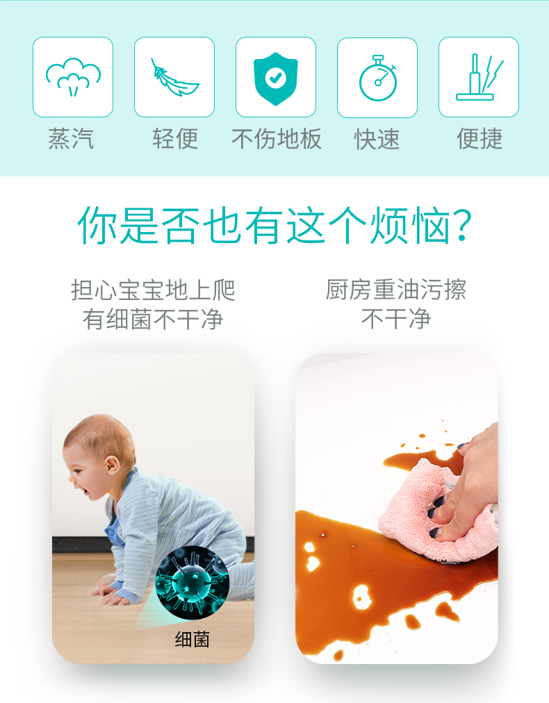 美国 Shark鲨客 M11 高温蒸汽拖把 杀菌去污渍 送2块拖布 图2
