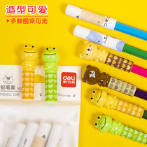 Deli pencil case for primary school students Environmental protection pen cover pen cap cover extender Soft silicone rod extender pencil protective cover