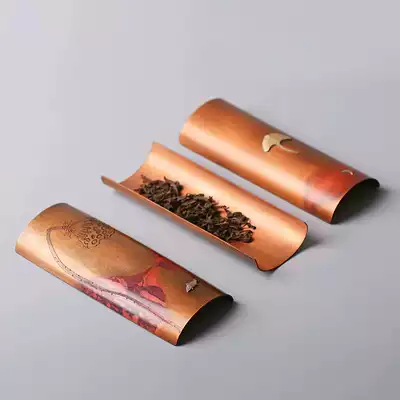 Zhenbaotang copper tea is Japanese-style pure handmade silver tea tea ceremony six gentlemen accessories
