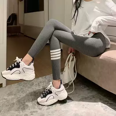 Korean version of Tide brand underwear women 2021 new autumn and winter wear tight plus velvet ankle-length pants Net red thin tb feet