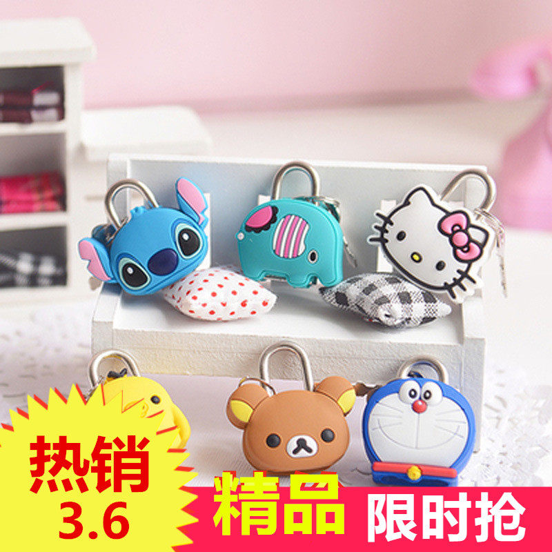 Small key lock mini metal password lock cartoon drawer lock cabinet lock children's school bag cute small padlock