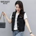 Phiên bản Hàn Quốc của áo vest denim size lớn nữ mùa hè 2020 không tay ngắn vest vest nữ mùa xuân và mùa thu mỏng - Áo vest