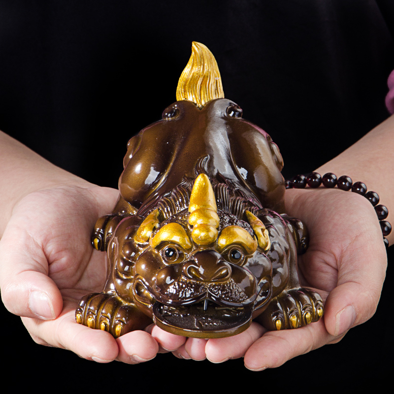 Colour-changing tea darling Leopard Leopard financial resources Guangjin Tea Play Boutique Creative Tea Tray Ornament Mercy tea Tea Accessories tea Tea Accessories