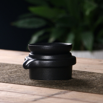 Black pottery tea leak tea filter Group tea creative ceramic tea filter household kung fu tea set tea ceremony accessories