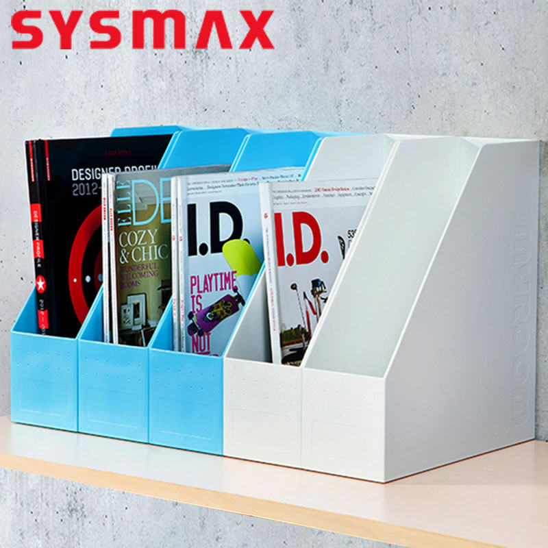 South Korean SYSMAX File Frame containing box Book stand frame Bookshelf information shelf Easy desk upper book blocking with folder ins Wind student sleeping room Office desktop finishing box stationery shelving shelf