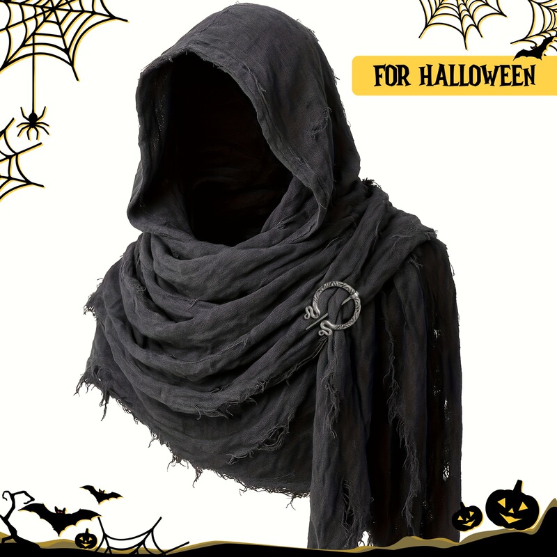 2026 Medieval Renaissance Cape Costume Viking Shawl Battle-Damaged Scarf Halloween Cosplay Props