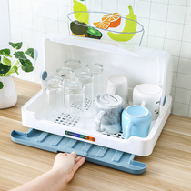 Water cup rack shelf rack Rack Drain creative glass teacup tea set storage box tray Household dustproof