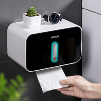 Toilet toilet tissue box shelf Toilet paper box punch-free creative waterproof paper towel rack roll paper box hanging
