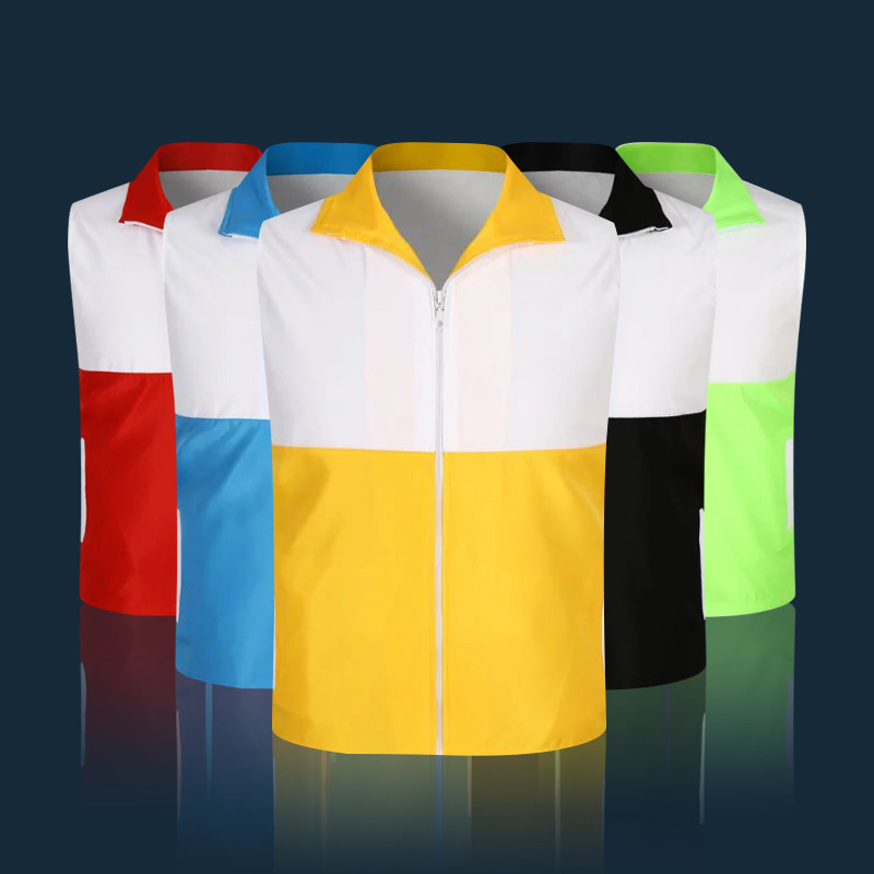 Volunteer waistcoat Custom Inprint logo Vest Supermarket Promotion Activities Public Welfare Group Work Clothes Red Volunteers