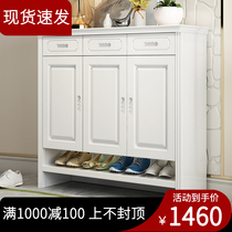 Bedroom furniture Simple modern large capacity solid wood shoe cabinet Chinese living room assembly folio 23 doors wooden foyer cabinet
