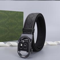 Mens high-end designer belt boys pants with leather belt leather male automatic button young man new Chinese