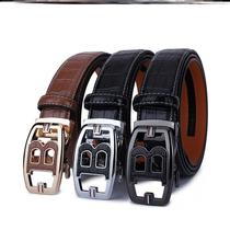 Mens high-end designer belt boys pants with young belt genuine leather male automatic buckle cleanfit