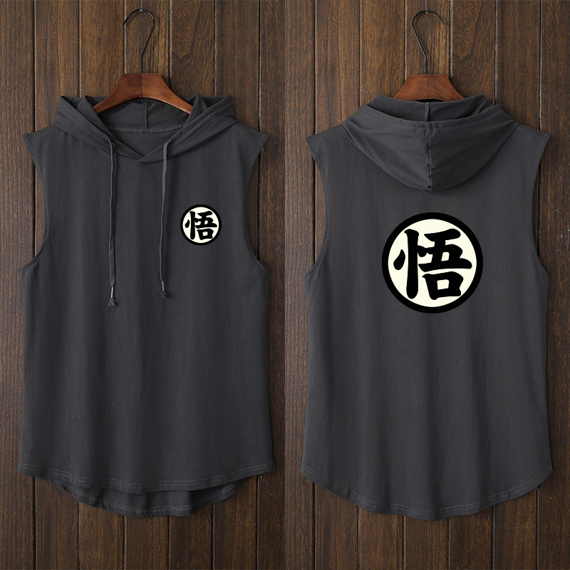 Dragon Ball Son Goku Gohan Turtle Immortal World King Anime Hooded Vest T-Shirt Sleeveless Short Sleeve Korean Style Clothing