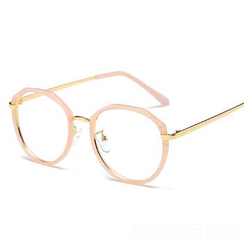 Genuine anti-radiation and anti-eye blue light glasses frame for women, korean style trendy retro flat glasses, black myopia glasses for women