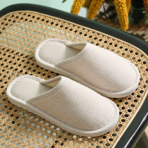 Home linen slippers Women Indoor non-slip wear-resistant cotton linen slippers mens wooden floor household soft-bottom linen slippers