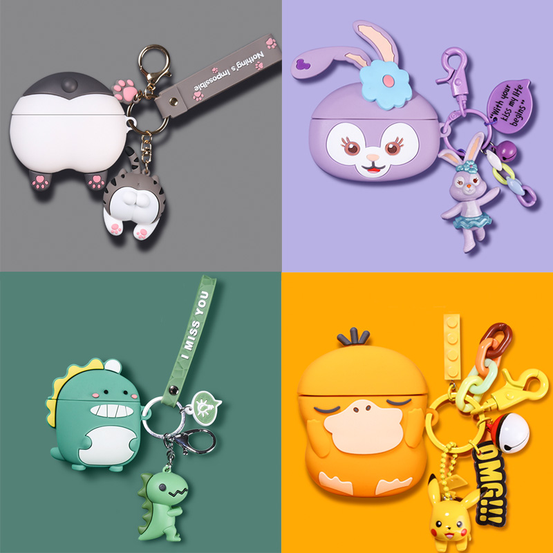 Suitable for airpods2 protective casing airpods protective shell Apple second-generation wireless Bluetooth headphone cover box silicone gel softshell cute cartoon airpods protective sleeve shake-to-paparazzi