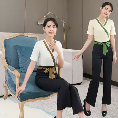 Beauty salon work clothes women breathable temperament Health Center body foot bath clothes women