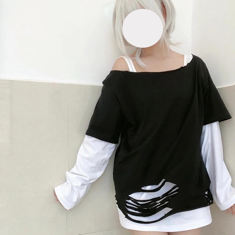 Subculture Y2K Millennial Yabi Japanese Anime Y2K Style T-Shirt for Women Loose Lightweight Long Sleeve Top Trendy