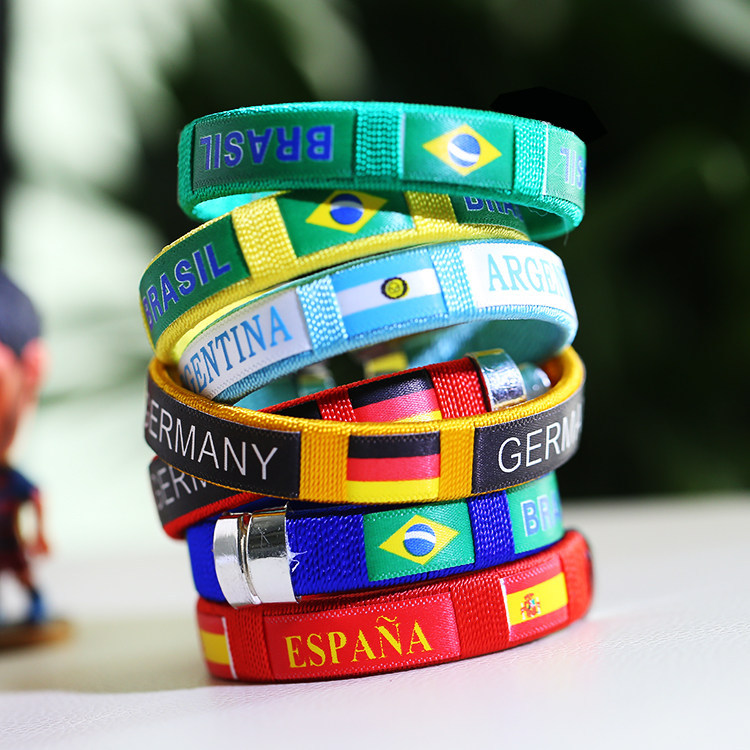 World Cup Souvenirs, Bracelets, Football National Team France and Spain Wristbands, Fan Items
