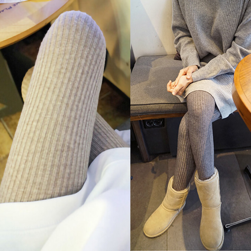South Korea pregnant women's underwear autumn and winter knitted underwear pantyhose pantyhose stockings cashmere pantyhose stepping on the foot to thicken the outer wear autumn clothes