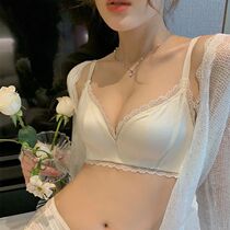 No trace pregnant women underwear spring and autumn fashion gathering satin lace sexy U back pregnant women bra set pregnancy