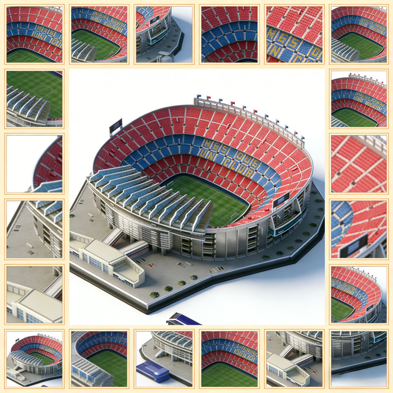 Football Fans World Cup Camp Nou Bernabeu Stadium 3D Puzzle Model Toy Real Madrid Barcelona Football Fans World Cup Camp Nou Bernabeu Stadium 3D Puzzle Model Toy Real Madrid Barcelona