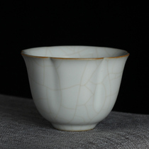 Tianqing Ru Kiln Tea Cup Day Style Home Utilitou Tea With Ru Porcelain Petal Tasting Cup Ceramic Master Cup of Tea