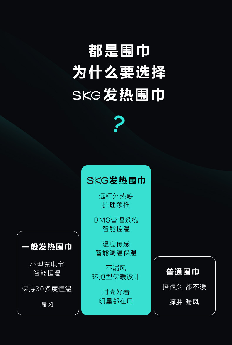 SKG 保暖电热围巾 颈椎按摩器 图3