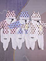 2023 Spring Autumn New Products Newborn Baby Full Moon 100 Days Climbing Suit Foreign Air Long Sleeve Thin khau hat Sub-mouth suit