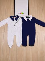 2022 newborn baby one-piece clothes long sleeves pure cotton khaclothes male and female baby new pint of the same bag foot brief crawl suit