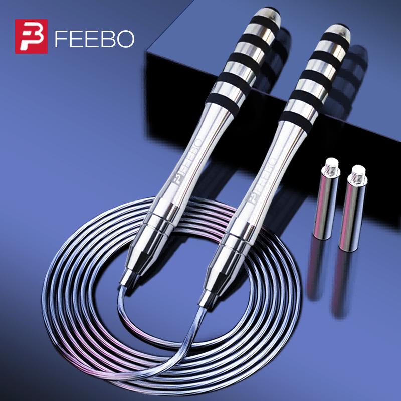 FEEBO Fiber Jump Rope Negative Weight Adults Fitness Fuel Grease Special Middle Examination Training Double Bearings Professional Self Lock Steel Wire-Taobao