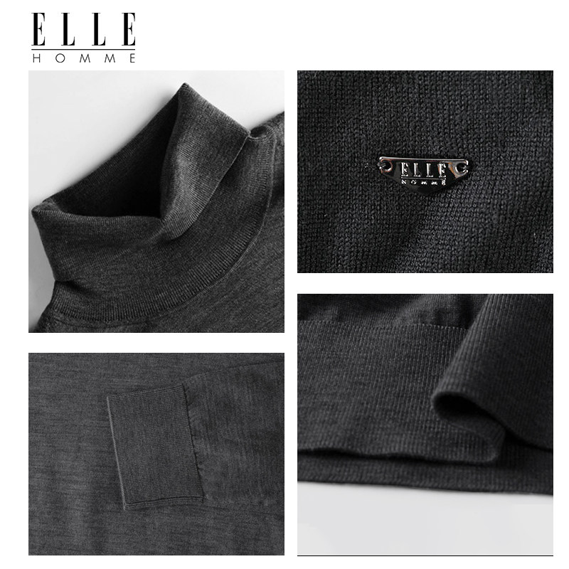 LLE HOMME  21年秋季款 100%纯羊毛 男式高领毛衣 双重优惠折后￥191.1包邮 多色可选 圆领款同价