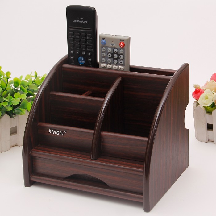 Creative European style living room tea table wood grain color wood desk stationery mobile phone desktop remote control containing box frame