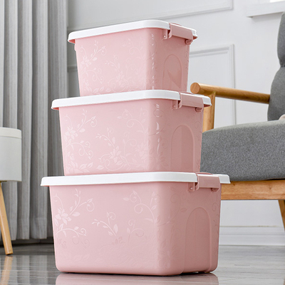 Thickened medium clothes box finishing storage household large storage box Plastic box Dormitory student car has