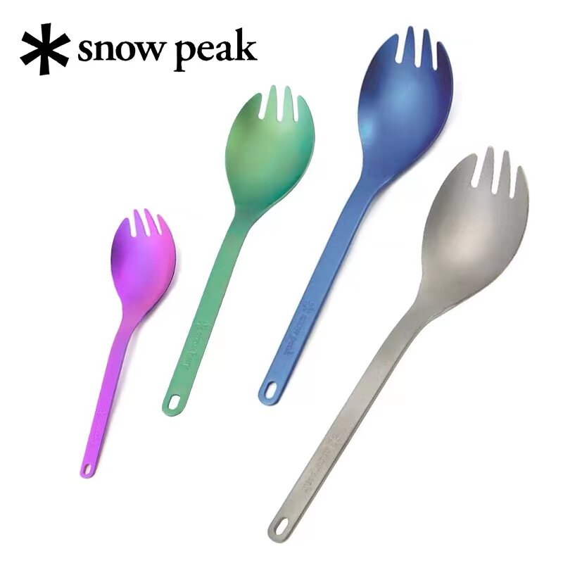 Japan Snow Peak Snow Peak Snow Titanium Fork Spoon Titanium Spoon Outdoor Exposed Camp Portable Cutlery Spoon SCT-004-Taobao