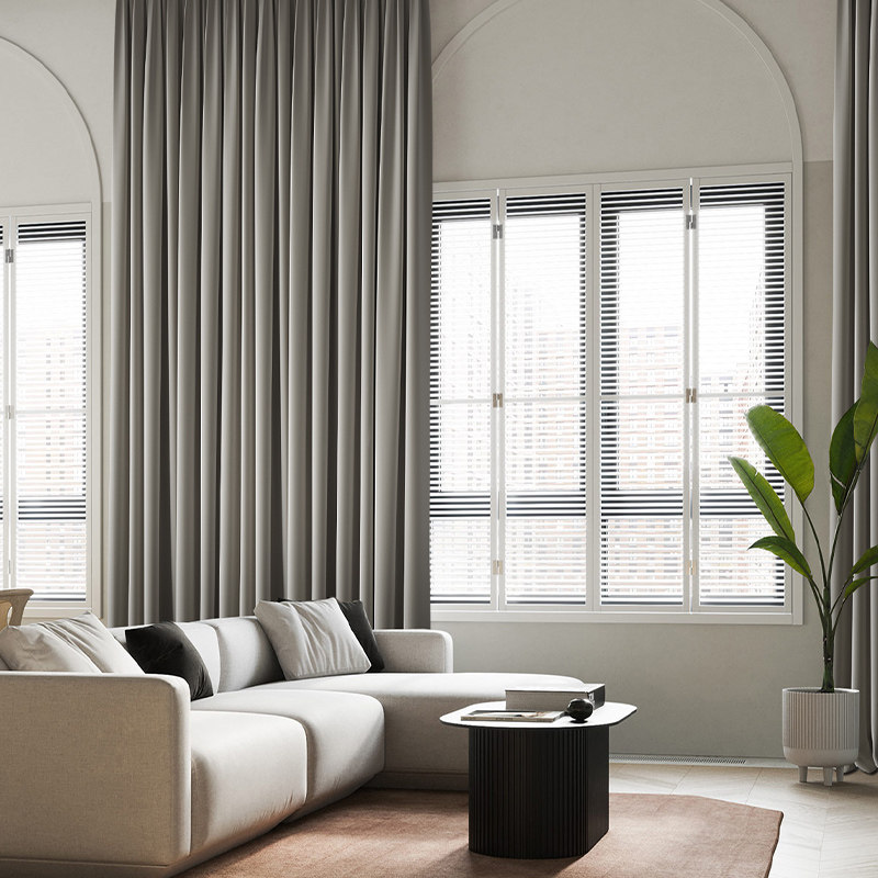 Suede curtains modern minimalist light and luxurious feel soft 2021 new living room Shading Bedroom Atmosphere High-end Customisation