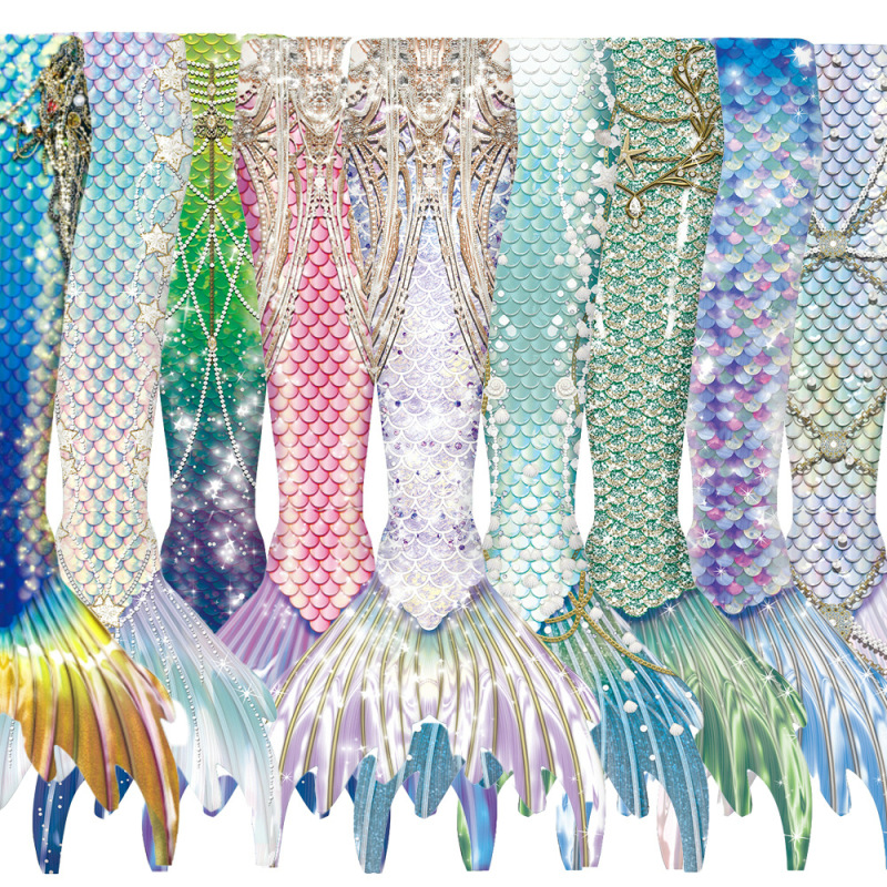 New Summer Mermaid Swimsuit for Adults and Children, Fish Scale Tube Top, Fish Tail, Mermaid Princess Long Dress Costume New Summer Mermaid Swimsuit for Adults and Children, Fish Scale Tube Top, Fish Tail, Mermaid Princess Long Dress Costume