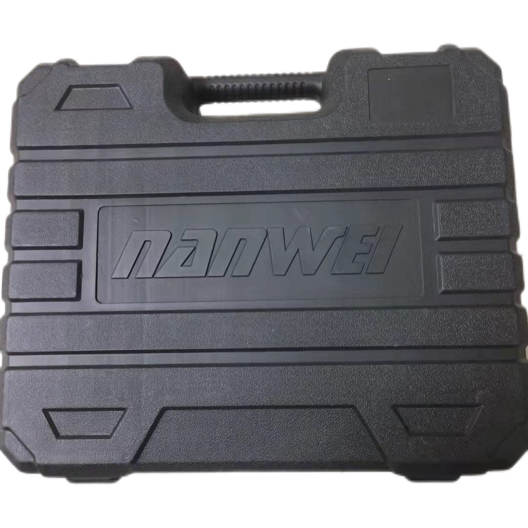 Nanwei lithium battery angle grinder electric screwdriver double-layer plastic toolbox can put the machine head and two batteries and a plastic box
