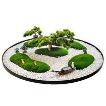 Hotel large round table middle turntable decoration new Chinese style dining table flower arrangement flower round table center landscape decoration decoration