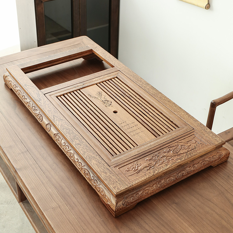 Enjoy Heng Chicken Wing Wood Tea Set Home Tea Tray Without Induction Cooker Office Meets Ebony Rosewood Tea Stand