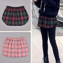 Sweatshirt bottom diviner hem Hem Lap Fake Shirt Fart Curtain Lengthened Fake White T Little Guy Spring Autumn Covered Ass Girl