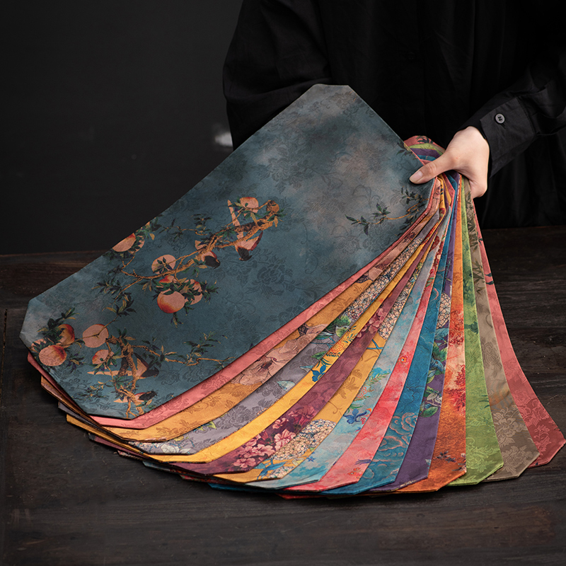 Xiangyun Silk Zen-Style Small Tea Mat, Vintage-Style Fabric, High-End Chinese-Style Table Mat, Double-Sided Dual-Use Tea Ceremony Accessory
