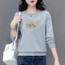 Autumn and winter silver fox velvet belly-covering loose slimming round-neck sweatshirt for women large size versatile new style stylish commuter fashion jacket