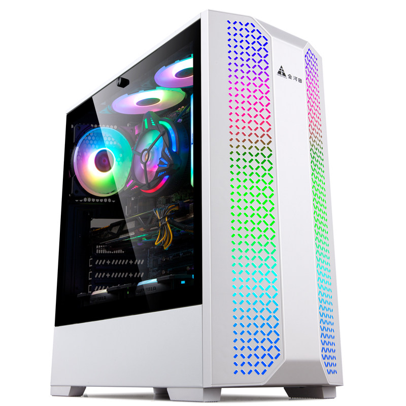 Golden River Fields Star Chen Desktop Computer Computer Full Side Transparent Assembly Large Host Shell Housing Minimalist Office ATX White