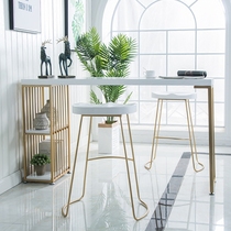 Nordic solid wood Easy table table and chairs combined solid wood small bar table minimalist open kitchen wine cabinet high table