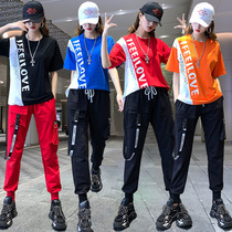 Drag Dance Outfit New Suit Tooling Flying With Pants Sports Clothes Women Fashion Ghost Step Dance Fitness Dance Suit Summer