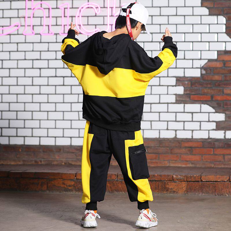 Hip-hop children's hip-hop suit boys tide clothes long-sleeved children's hiphop hip-hop girls' clothing national tide performance clothing