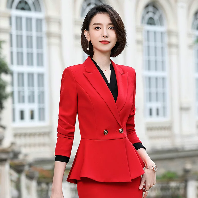 夏勤 Demi-season classic suit jacket for leisure, black set, Korean style