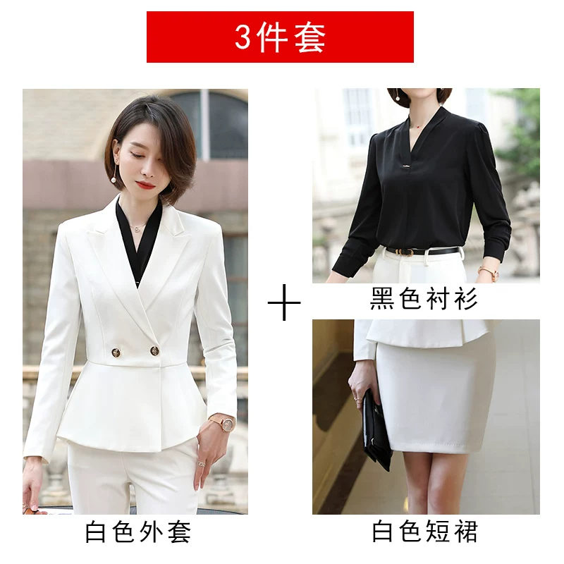 夏勤 Demi-season classic suit jacket for leisure, black set, Korean style